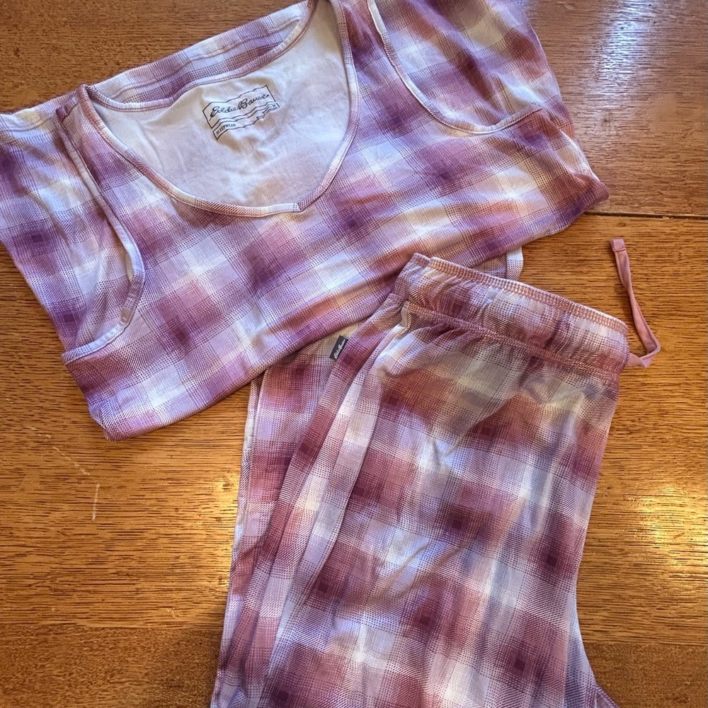 Eddie Bauer Purple Plaid Pajama Set